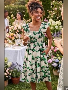 Hill House Nwt The Ellie Nap Dress Night Bloom Cotton